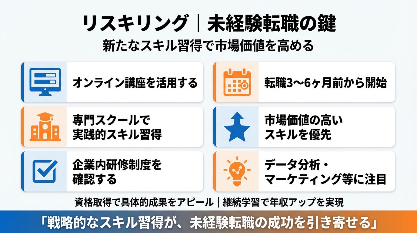 リスキリングと再教育で未経験分野への転職を加速させる方法