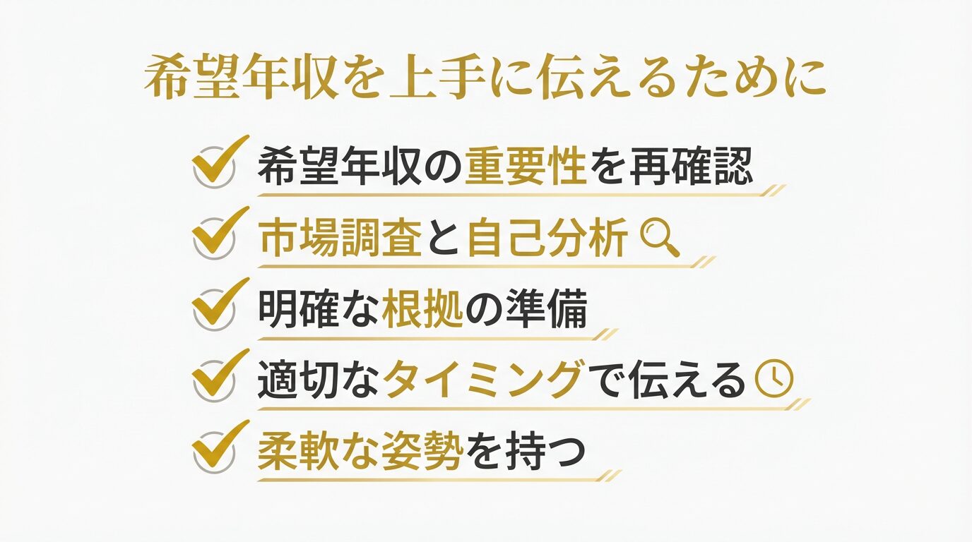 まとめ:希望年収を上手に伝えるために