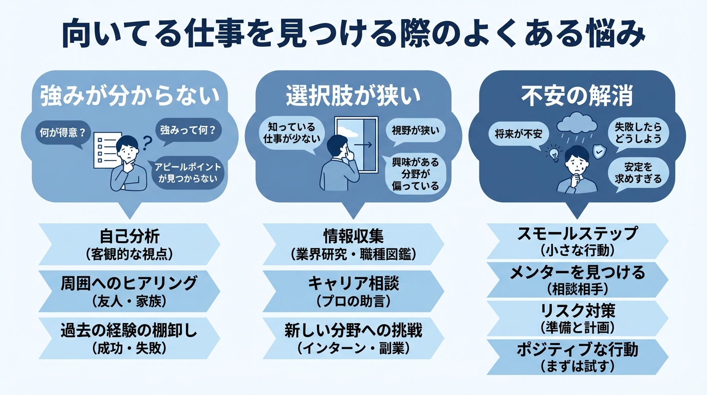 向いてる仕事を見つける際のよくある悩み