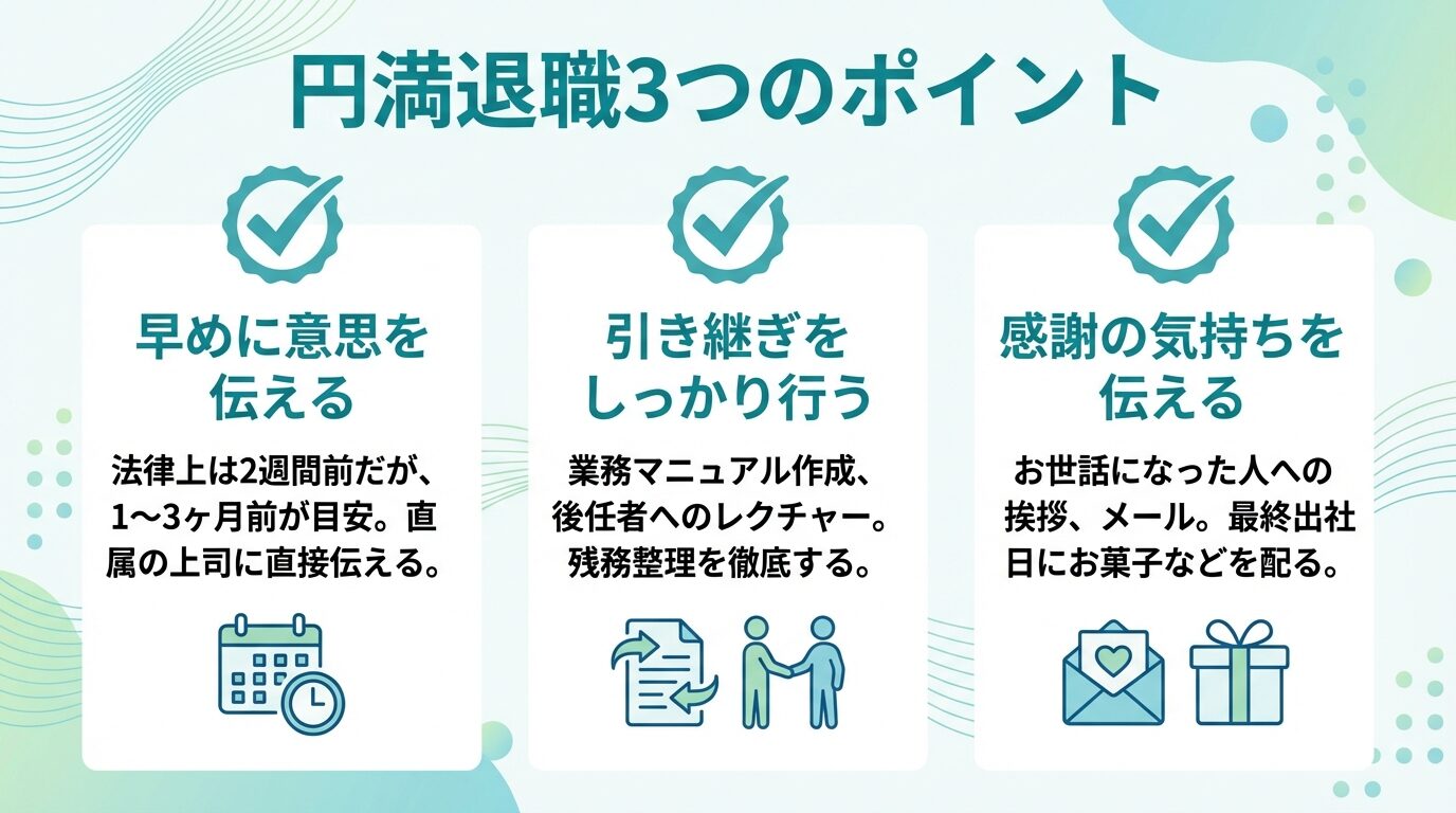 円満退職のためのポイント
