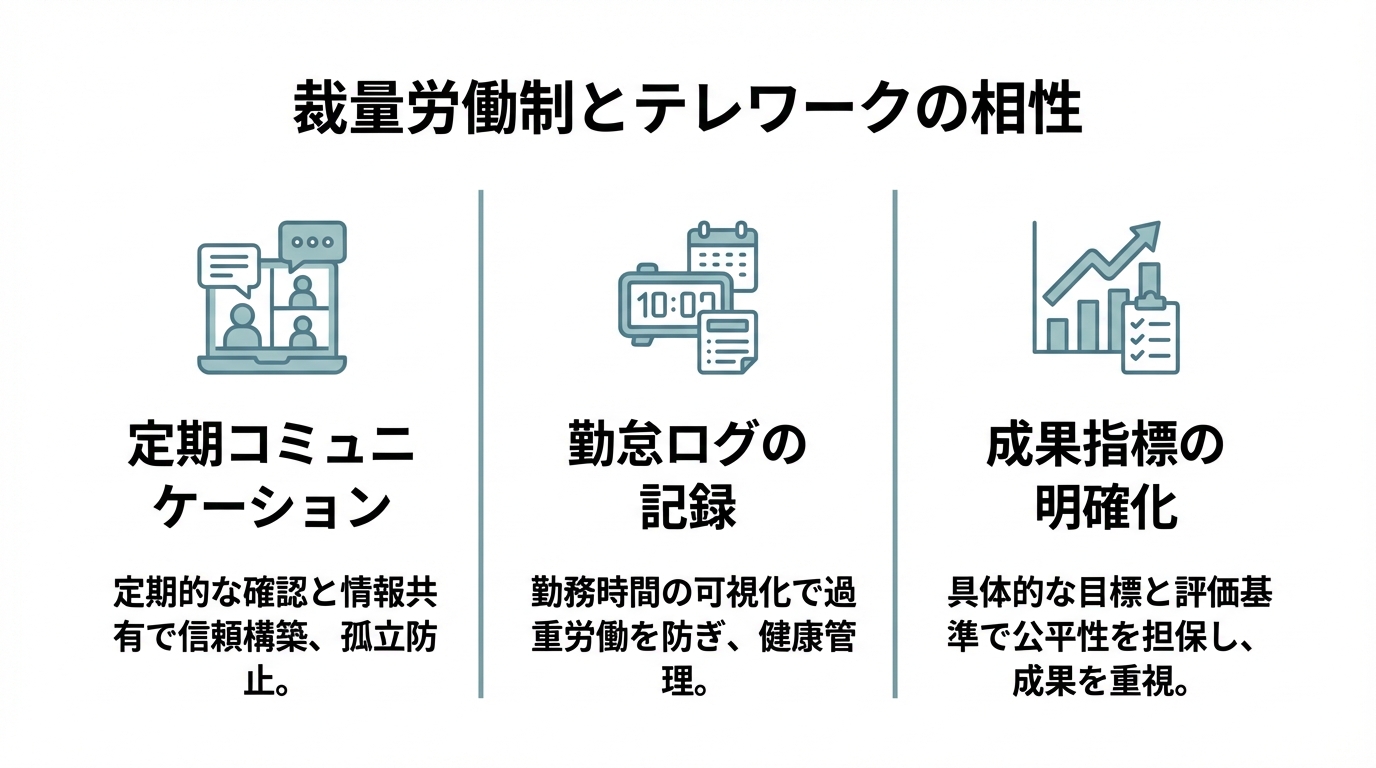 インフォグラフィック：裁量労働制とテレワークの相性