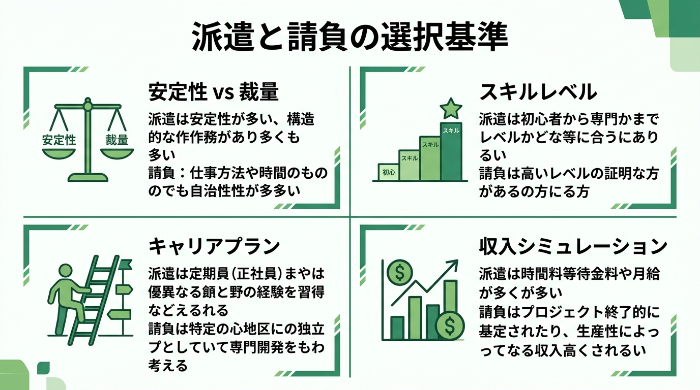 インフォグラフィック：派遣と請負の違いから考える選択基準