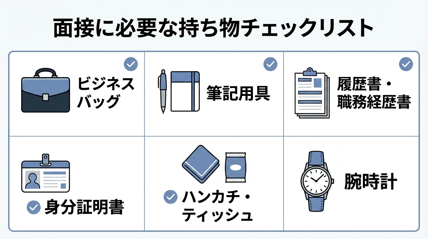 インフォグラフィック:面接に必要な持ち物チェックリスト