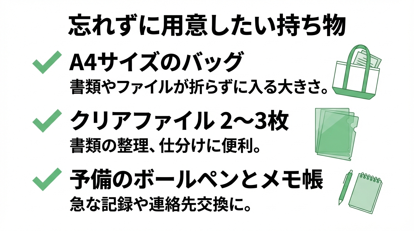 インフォグラフィック:忘れずに用意したい持ち物