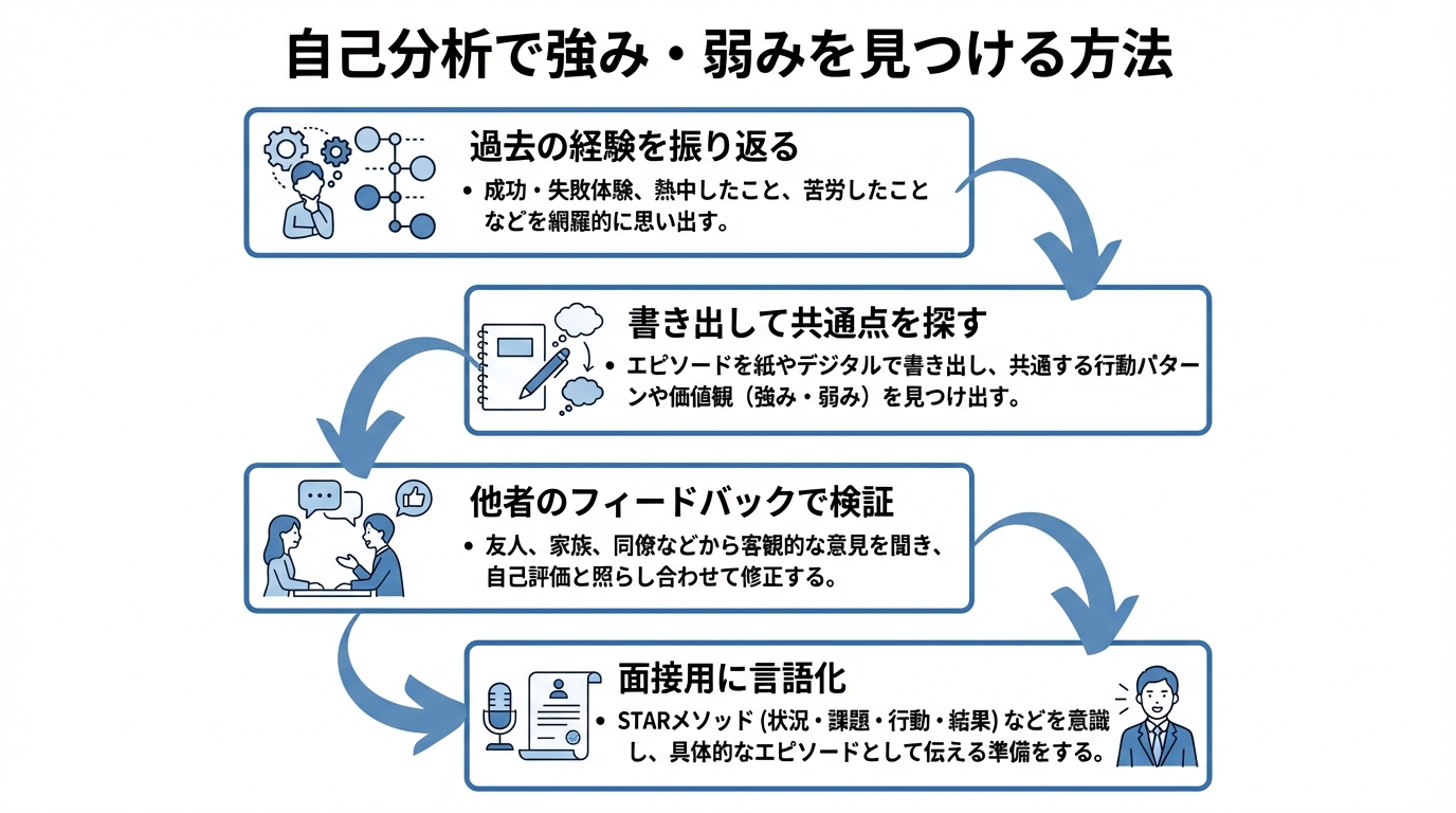 インフォグラフィック:自己分析の4ステップ