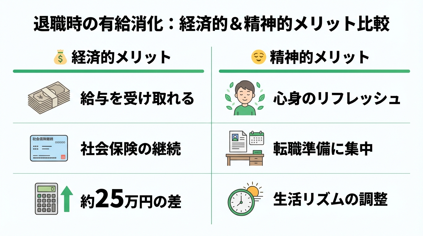 インフォグラフィック：転職前に有給休暇を消化するメリット