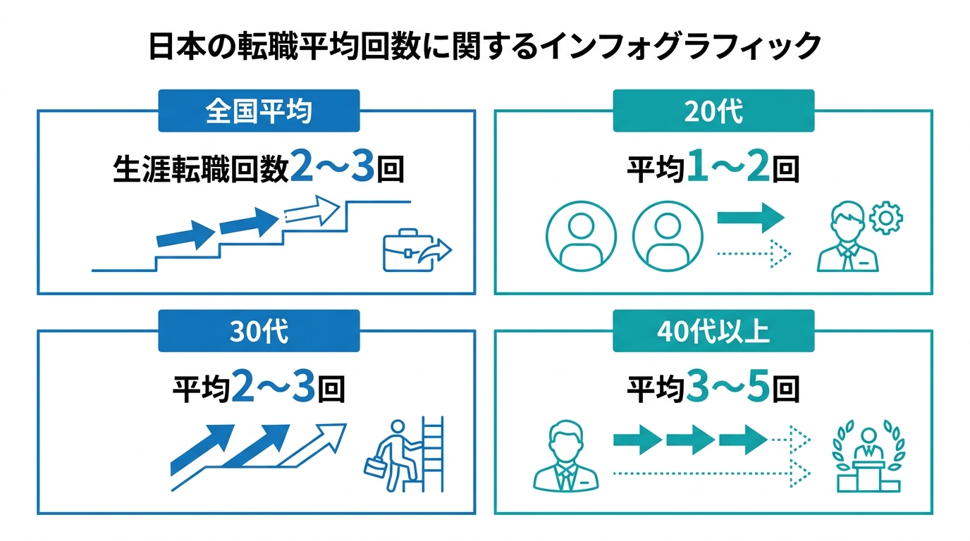 転職の平均回数・年代別データ